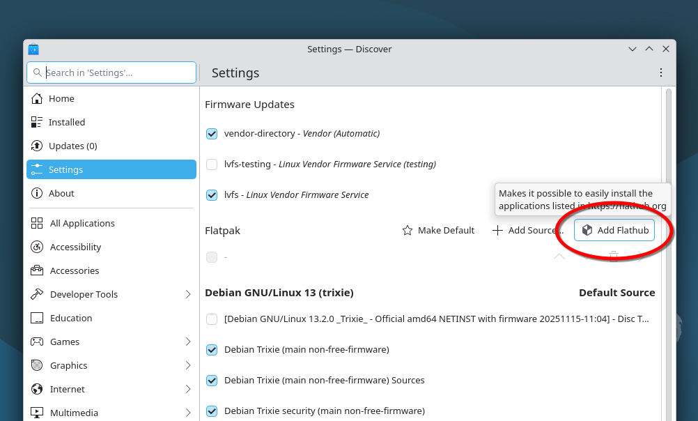 Add Flathub