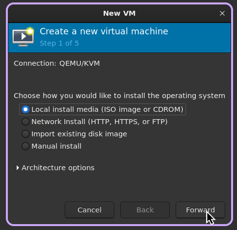 VM Install Options